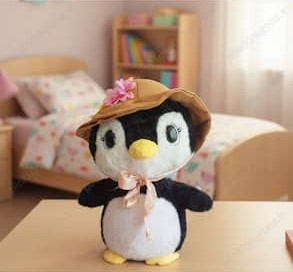 عروسک پنگوئن کلاه‌دار